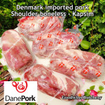 Pork Collar Boston-Butt Kapsim SHOULDER BONELESS SKIN OFF frozen Denmark steak 1 & 2 inch (price/pack 500gr) brand DanishCrown / DanePork